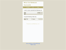 Tablet Screenshot of calculator.metalclays.com